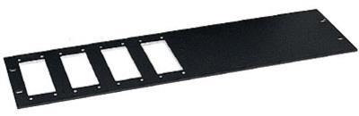 Rackblende 3HE/19" mit 4 Ausschnitten für HAN 16B 