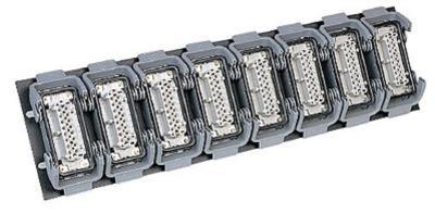 Rackblende 3HE/19" mit 8 Ausschnitten"Nicht mehr Lieferbar" *bestückte Version-mit Harting Anbaugehäuse und Einsätzen*