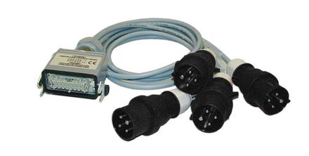 ChainMaster CEE-Verteiler Spider out 4-ch für Steuerungen Serie CM-801xxx, 1x Multicore Out, 4x CEE16/4 in,