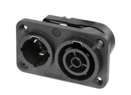 Neutrik Gerätestecker-Geräteeinbausteckdose-Kombination powerCON TRUE1 TOP, Power-In und Out in einem Gehäuse