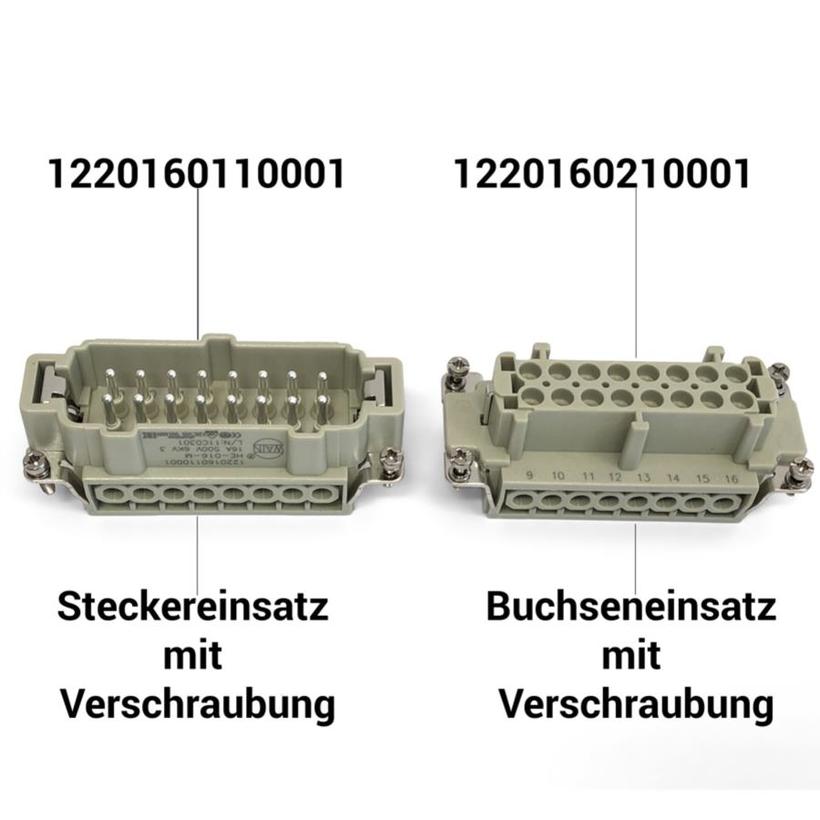 AIS HE-16, Steckereinsatz Stift mit Schraubanschluss Stifteinsatz