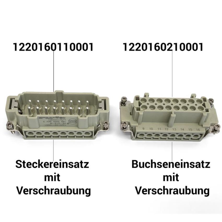 AIS HE-16, Steckereinsatz Stift mit Schraubanschluss Stifteinsatz
