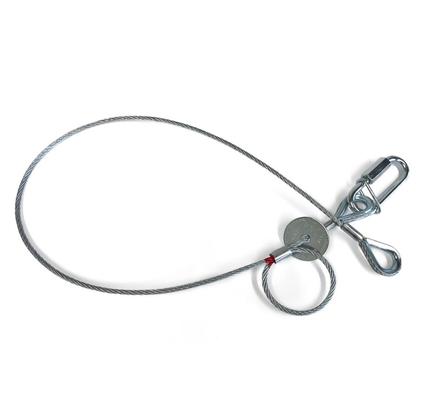 Saveking® Fangseil 03mm, 0.60m lang, 20Kg, SILBER, mit Dämpfungselement, 1x SVG Notglied & CE BGV C1 Plakette