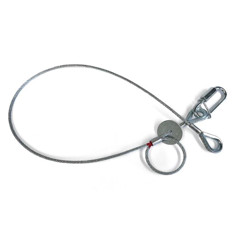 Saveking® Fangseil 03mm, 0.60m lang, 20Kg, SILBER, mit Dämpfungselement, 1x SVG Notglied & CE BGV C1 Plakette