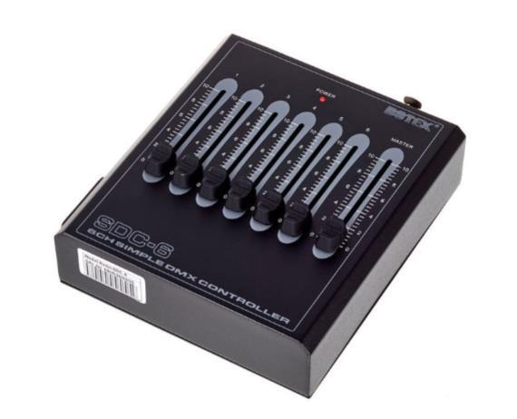 Botex SDC 6 DMX Controller  inkl. Netzteil - optional Batteriebetrieb mit 9V Block