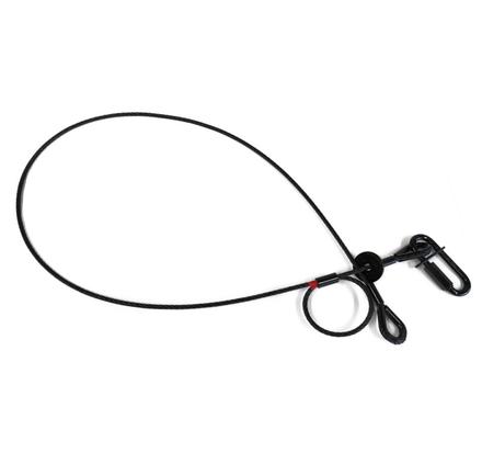 Saveking® Fangseil 04mm, 1.00m lang, 40Kg, SCHWARZ, mit Dämpfungselement, 1x SVG Notglied & CE BGV C1 Plakette