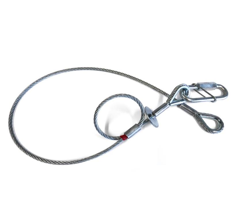 Saveking® Fangseil 04mm, 0.60m lang, 40Kg, SILBER, mit Dämpfungselement, 1x SVG Notglied & CE BGV C1 Plakette