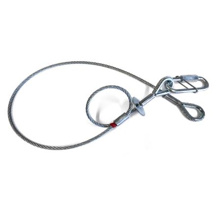 Saveking® Fangseil 04mm, 0.60m lang, 40Kg, SILBER, mit Dämpfungselement, 1x SVG Notglied & CE BGV C1 Plakette
