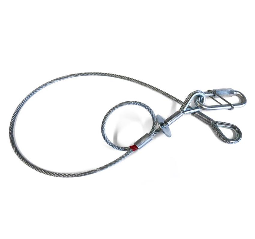 Saveking® Fangseil 04mm, 0.60m lang, 40Kg, SILBER, mit Dämpfungselement, 1x SVG Notglied & CE BGV C1 Plakette