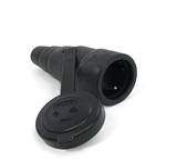 Gummi-Kupplung 452/GT/Mammut, Schwarz, Kunststoffeinsatz, Schnappverrastung, Deckel,  IP44, Typ Kalthoff: 0.452M