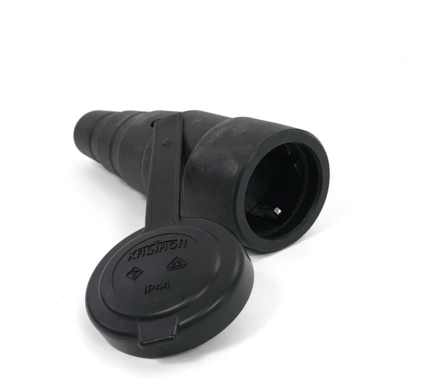 Gummi-Kupplung 452/GT/Mammut, Schwarz, Kunststoffeinsatz, Schnappverrastung, Deckel,  IP44, Typ Kalthoff: 0.452M