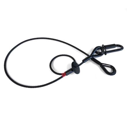 Saveking® Fangseil 04mm, 0.60m lang, 40Kg, SCHWARZ, mit Dämpfungselement, 1x SVG Notglied & CE BGV C1 Plakette