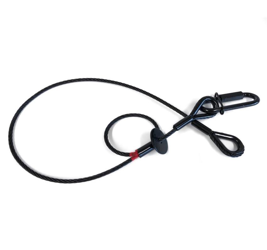 Saveking® Fangseil 04mm, 0.60m lang, 40Kg, SCHWARZ, mit Dämpfungselement, 1x SVG Notglied & CE BGV C1 Plakette