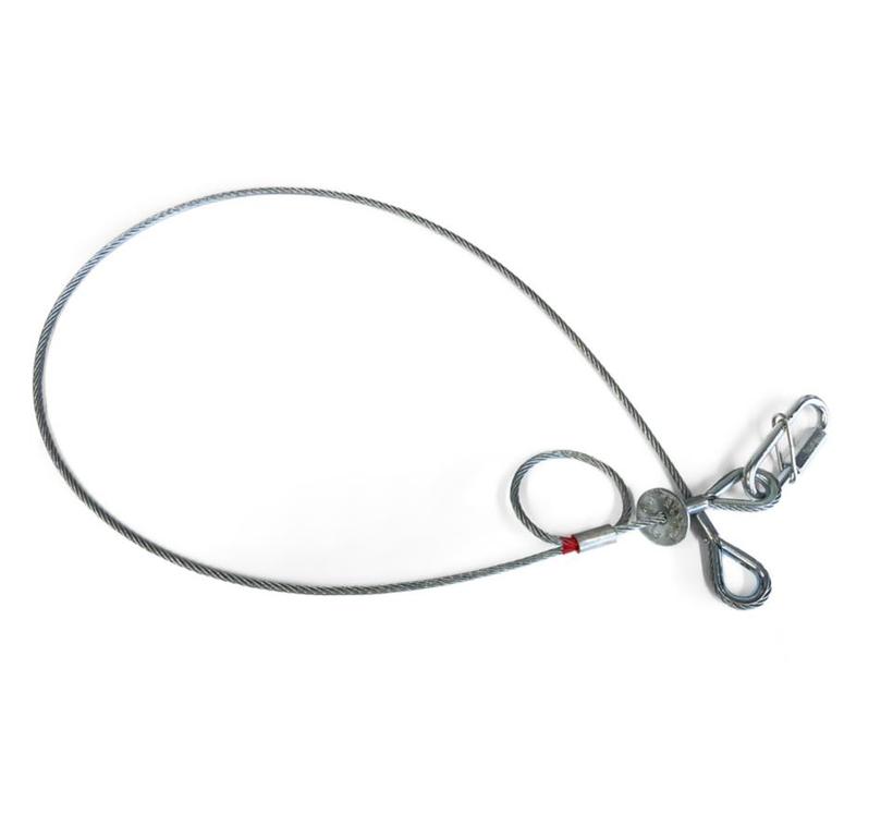 Saveking® Fangseil 04mm, 1.00m lang, 40Kg, SILBER, mit Dämpfungselement, 1x SVG Notglied & CE BGV C1 Plakette