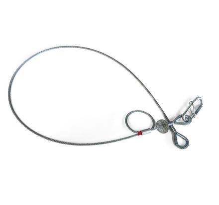 Saveking® Fangseil 04mm, 1.00m lang, 40Kg, SILBER, mit Dämpfungselement, 1x SVG Notglied & CE BGV C1 Plakette