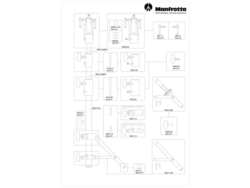 MANFROTTO 2ND SECTION W/GASKET&WASHER Manfrotto-Lighting / Avenger / Ersatzteil