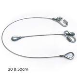 Ultralite Fangseil 02mm, 0.50m lang beidseitige Kausche, mit1 Kettennotglied (5mm) nach DIN6899B