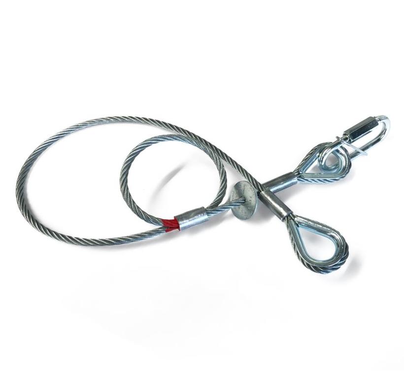 Saveking® Fangseil 05mm, 0.60m lang, 60Kg, SILBER, mit Dämpfungselement, 1x SVG Notglied & CE BGV C1 Plakette