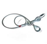 Saveking® Fangseil 05mm, 0.60m lang, 60Kg, SILBER, mit Dämpfungselement, 1x SVG Notglied & CE BGV C1 Plakette