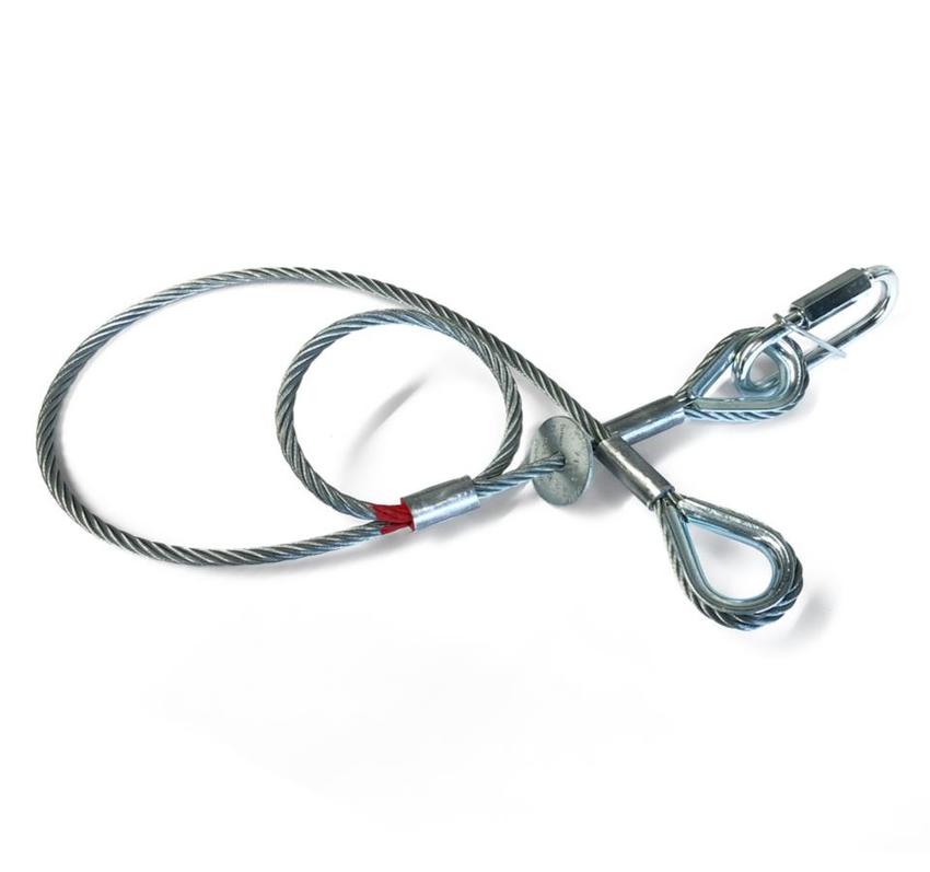 Saveking® Fangseil 05mm, 0.60m lang, 60Kg, SILBER, mit Dämpfungselement, 1x SVG Notglied & CE BGV C1 Plakette