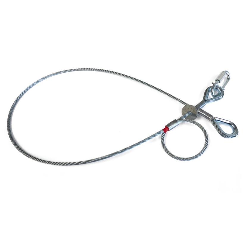 Saveking® Fangseil 05mm, 1.00m lang, 60Kg, SILBER, mit Dämpfungselement, 1x SVG Notglied & CE BGV C1 Plakette