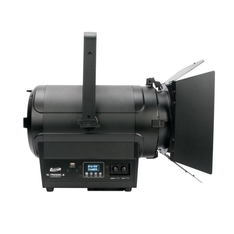 ELATION KL Fresnel 8" Scheinwerfer (inkl. Flügeltor und FFR) 350W, Key Light LED Engine 3000K, DMX, schwarz