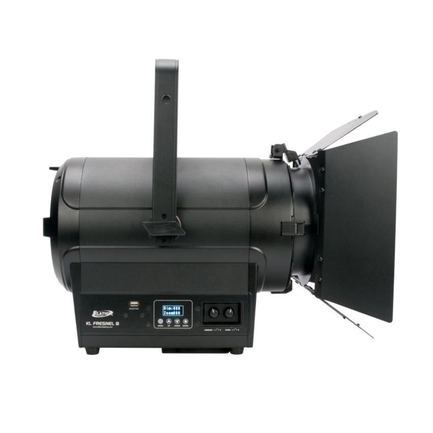 ELATION KL Fresnel 8" Scheinwerfer (inkl. Flügeltor und FFR) 350W, Key Light LED Engine 3000K, DMX, schwarz