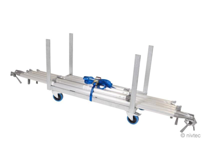 Nivtec Transportwagen für Verstrebungen, 108x048x075cm (LxBxH), zur Lagerung und Transport von Füßen und Zubehör,
