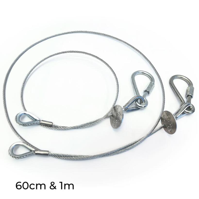 Ultralite Fangseil 03mm, 1.00m lang, 10Kg, mit Zertifikat mit Karabinernotglied mit Schraubverschluß, Tüte mit 10 Stck