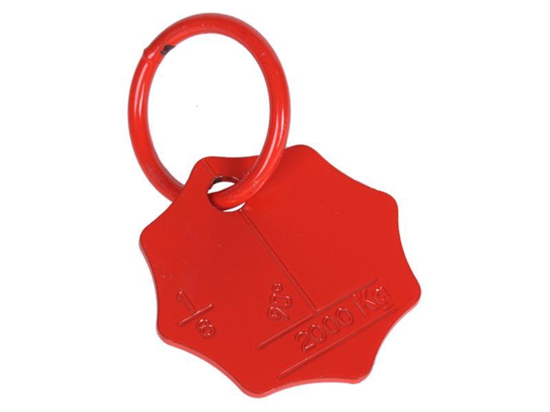 Tragkraft-Anhänger rot, für Kette 1-strängig 8mm, 2000kg, 90°