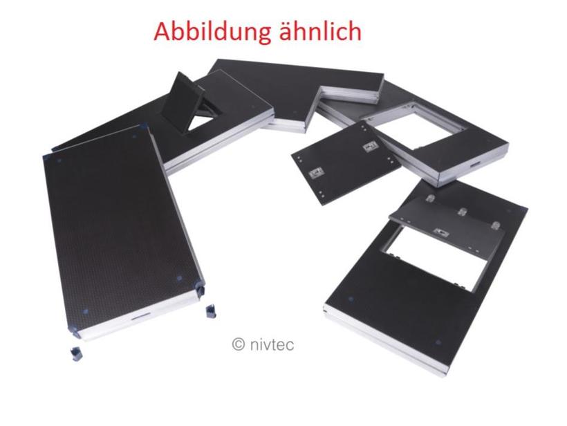 Nivtec Systempodest 200x100cm, mit Eckaussparungen für Gerüstrohr 48.3mm, mit Kunststoffeinsätzen als Verschluß