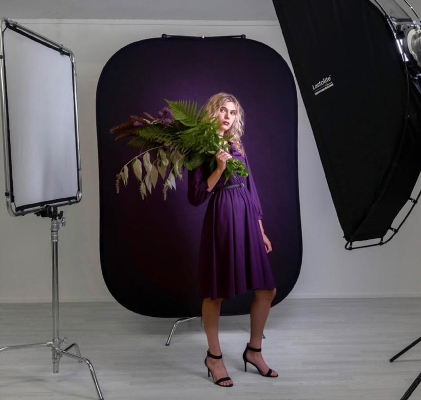 Manfrotto Falthintergrund 1,5x2,1m Aubergine/Crimson Vintage Collapsible