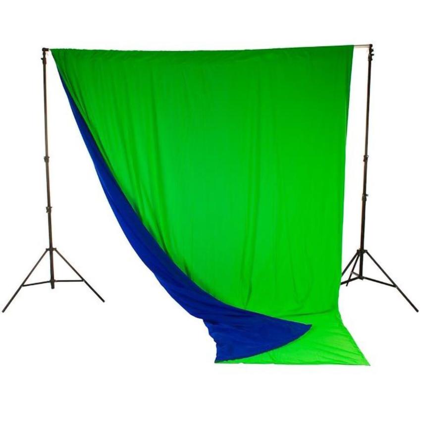 Manfrotto Chromakey Textilhintergrund Grün/Blau 300x350cm mit Schlaufe (ohne Stativ/Querstange)