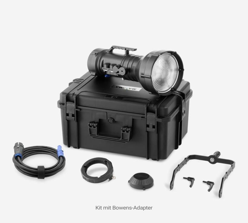 Maxima 3 Fresnel Kit incl.Transportcase, All-in-One 5600K Fresnel LED KIT, mit Profoto oder Bowens Adapter