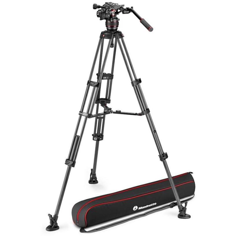 MANFROTTO Nitrotech 608 Aluminium Video-Stativ mit Mittelspinne und Tasche