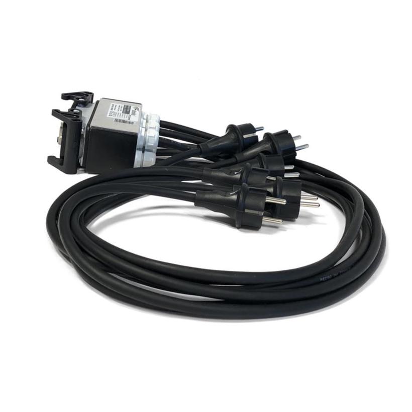 Ultralite Schukopeitsche STV2610AG, stab. Aluminiumgehäuse ILME Anbaugeh. HB16 female mit 2 Bügel auf 6xSchukostecker