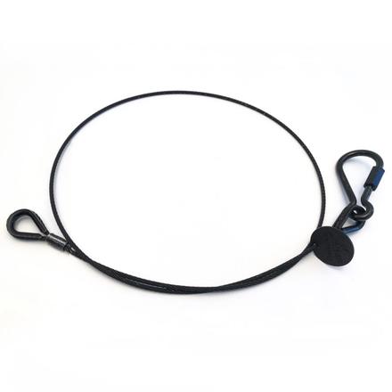 Ultralite Fangseil 04mm, 1.00m lang, 30Kg, SCHWARZ, Zert. mit Karabinernotglied mit Schraubverschluß, Tüte mit 10 Stck