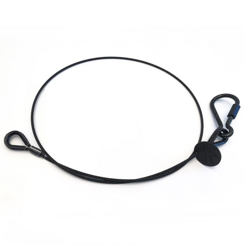 Ultralite Fangseil 04mm, 1.00m lang, 30Kg, SCHWARZ, Zert. mit Karabinernotglied mit Schraubverschluß, Tüte mit 10 Stck