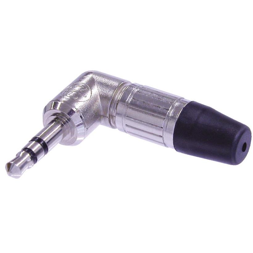 Neutrik 3pol 3.5 mm Audio Klinkenstecker, Lötanschlüsse, Spannzangen Zugentlastung, Nickel Gehäuse, vernickelte Kont.