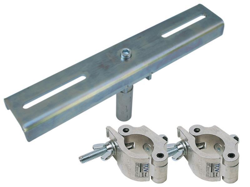 Trusskonsole BGV C1, 35mm Zapfen, 225kg, starr & neigbar für Truss 25-40cm, KomplettSET: Lieferung mit 2 Coupler M12