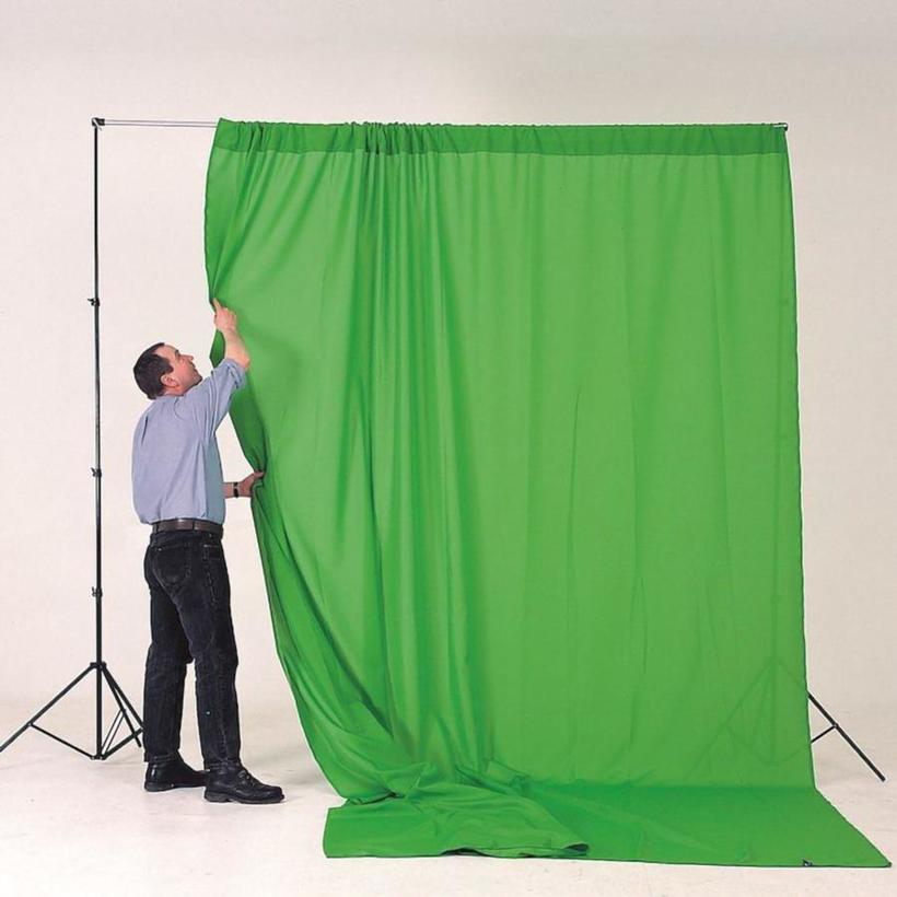 Lastolite Chromakey Textilhintergrund Grün 300x350cm mit Schlaufe (ohne Stativ/Querstange)