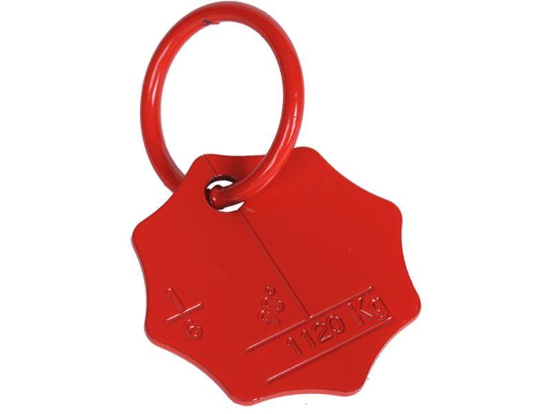 Tragkraft-Anhänger rot, für Kette 1-strängig 6mm, 1120kg, 90°