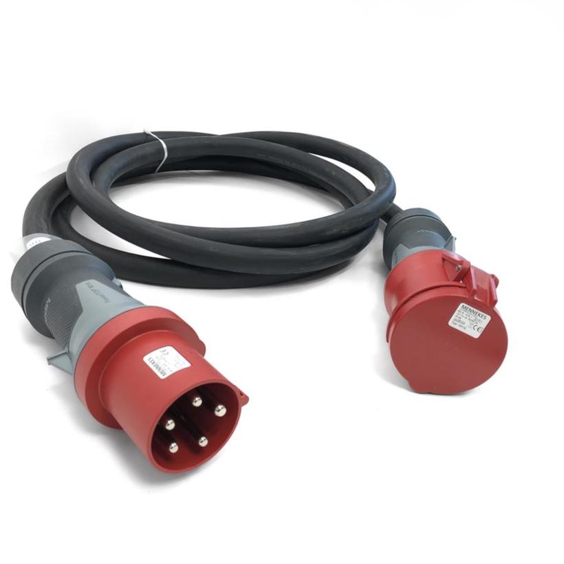 Ultralite CEE Kabel 63A, 5pol, H07RN-F, 5x16mm², 25m Mennekes Stecker & Buchse ROT