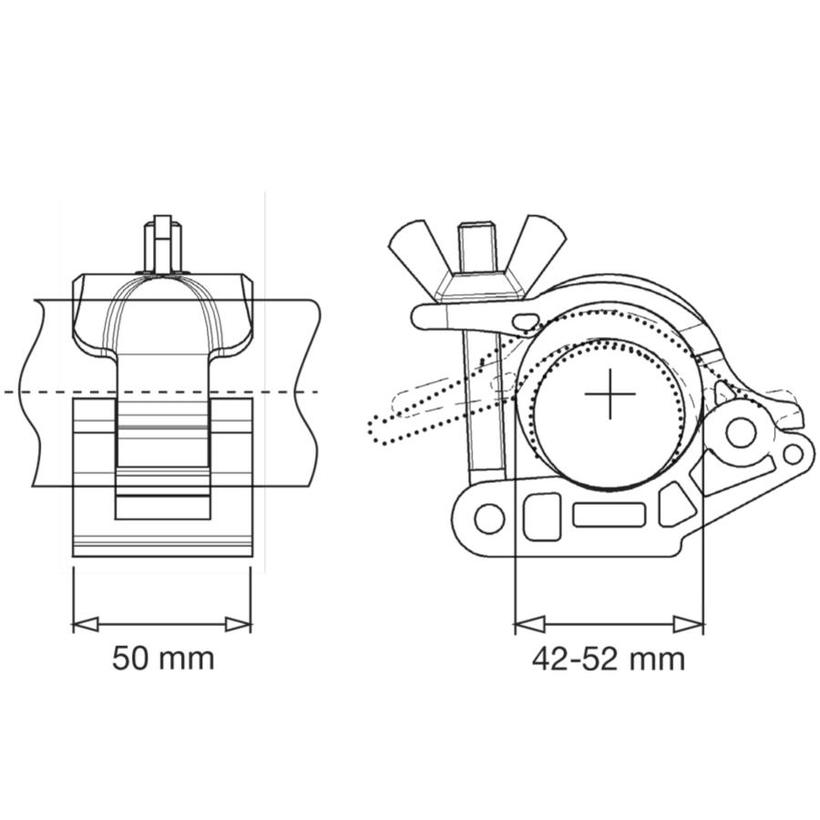 MANFROTTO C4465-1  MP EYE COUPLER WITH 28MM BUSHING --> Klemmbereich: 42-52mm