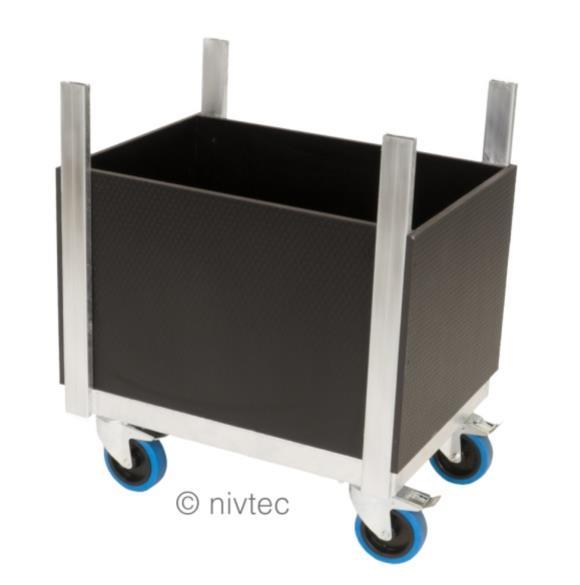 Nivtec Transportwagen 64x48x75cm für Zubehör mit Boden und Seitenwänden aus Multiplex-Platte!