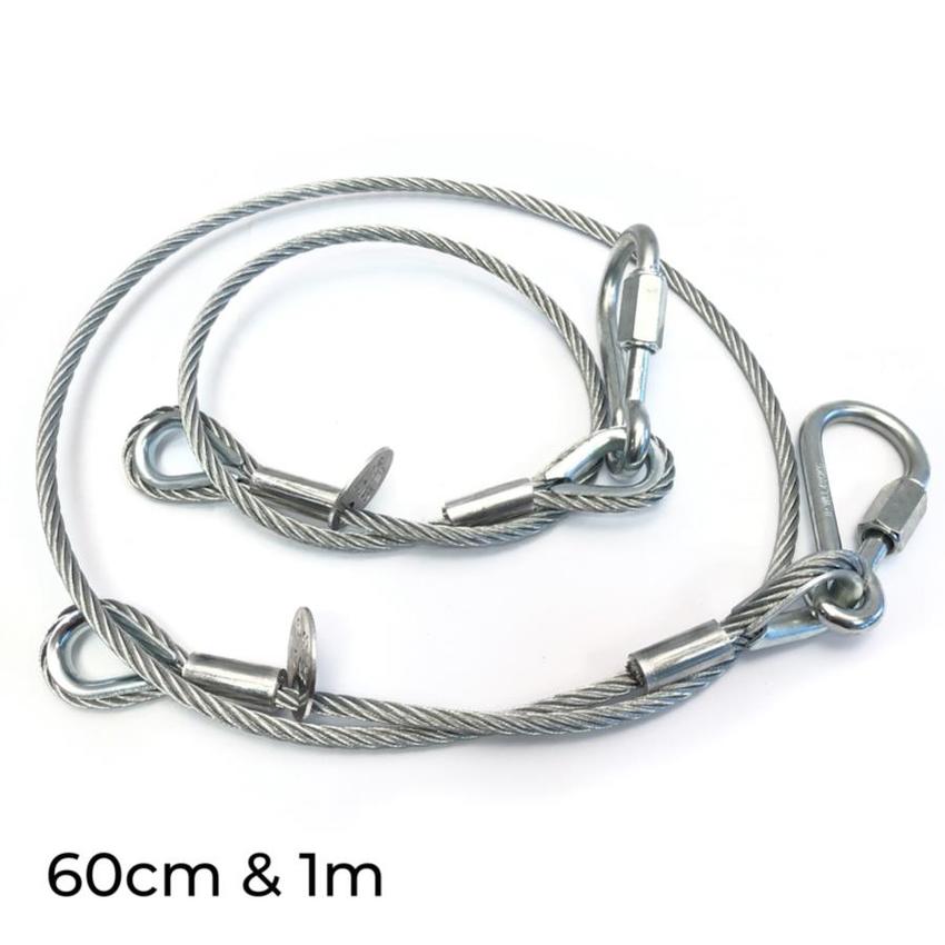 Ultralite Fangseil 06mm, 1.00m lang, 55Kg, mit Zertifikat mit Karabinernotglied mit Schraubverschluß, Tüte mit 5 Stck