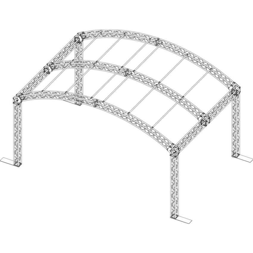 Litec Arc Roof System, Size 06x04m, height 4.50m Distributed Load considering wind pressure 3090kg,