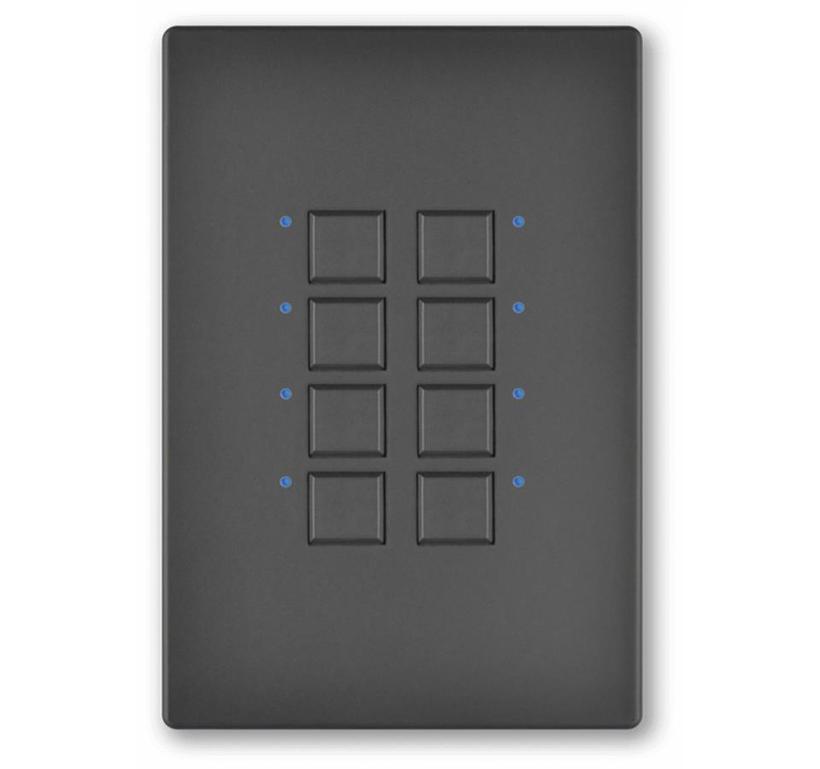 Interactive Technologies Mystique 8-Button Panel CueStation Mystique Digital 2-Wire 1-8 Button, Color Black