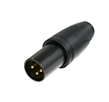 Neutrik 3pol-XLR strapazierfähiger Kabelstecker, IP67 schwarz-verchromtes Gehäuse, Gold beschichteten Kontakte