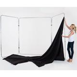 Manfrotto Panorama Hintergrund 4m (Schwarz) 4m x 2.3m (Kit mit Stoff und Rahmen)